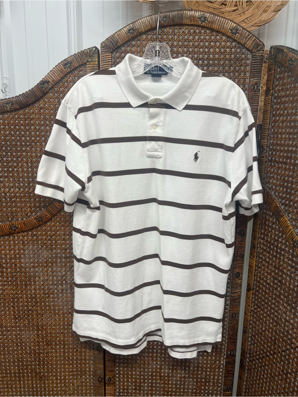 Polo Ralph Lauren polo white brown stripe large